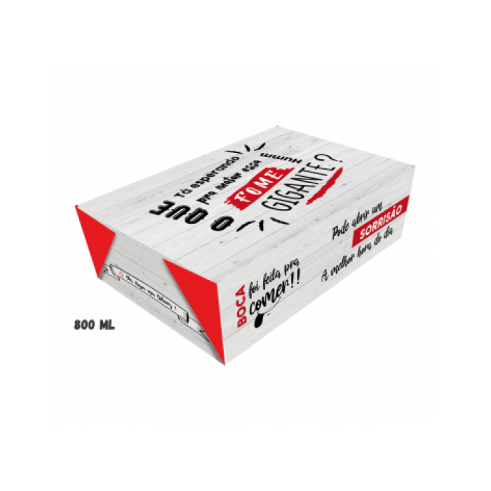 Embalagem Delivery Antivazamento 800ml (pacote 100 pçs)